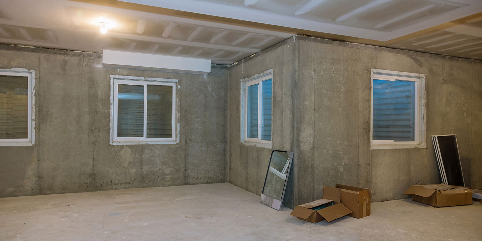 Bare walls of house getting renovated